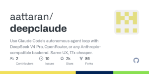 DeepClaude：用 DeepSeek V4 Pro 替换 Claude Code 后端，成本降低 17 倍-枫选