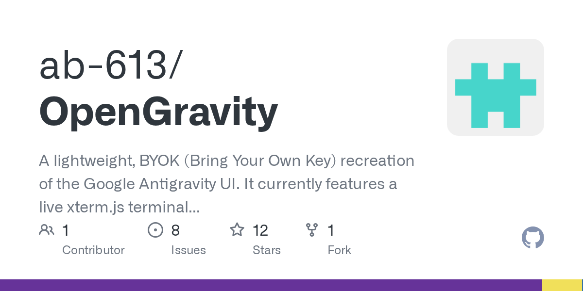 OpenGravity：零安装的浏览器内AI编程IDE，自带Linux终端 - 枫选-枫选