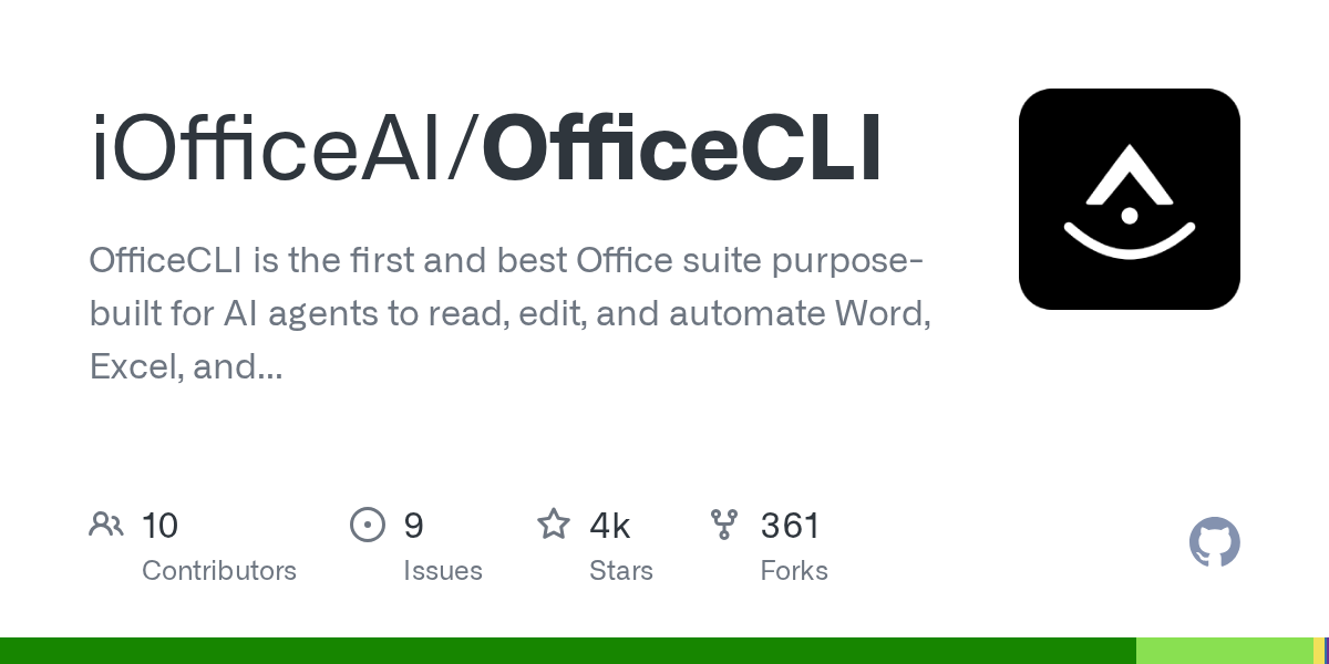 OfficeCLI：让 AI Agent 操作 Word/Excel/PPT 的开源命令行工具教程 - 枫选-枫选