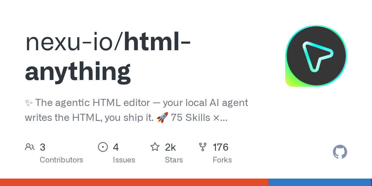 html-anything：用AI把任何内容转成网页，支持Claude Code、Cursor等8种编程助手 - 枫选-枫选