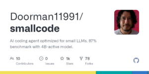 smallcode：专为小模型设计的AI编码Agent，4B参数跑出87%基准-枫选