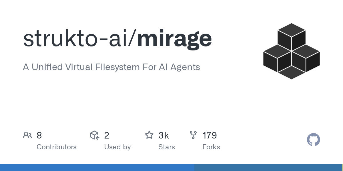 Mirage:为AI Agent设计的统一虚拟文件系统,2500+星 - 枫选-枫选