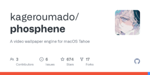 phosphene：macOS Tahoe视频壁纸引擎，把任意视频设为桌面壁纸-枫选