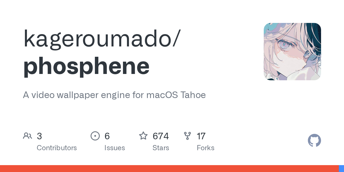 phosphene：macOS Tahoe视频壁纸引擎，把任意视频设为桌面壁纸 - 枫选-枫选