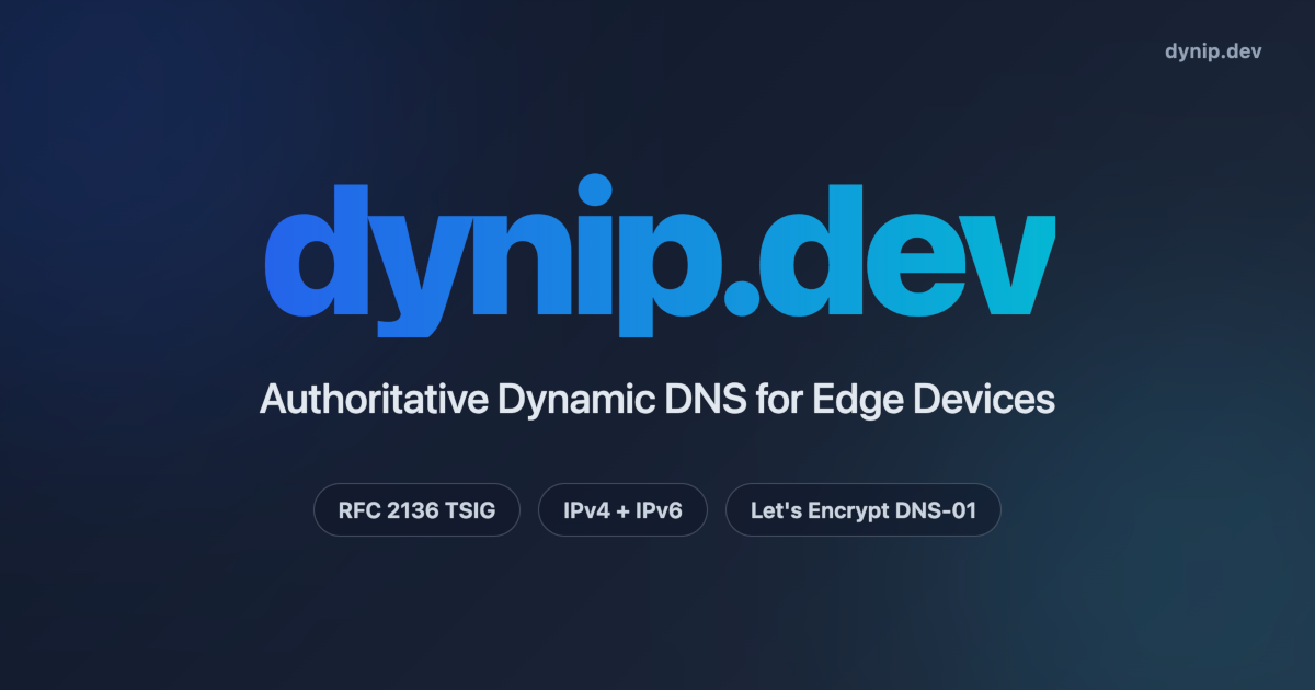 DynIP：自托管动态DNS方案，支持IPv6、DNSSEC和RFC 2136 - 枫选-枫选